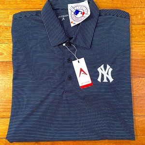 New York Yankees Pin Stripe Polo - Size Large (Men's)